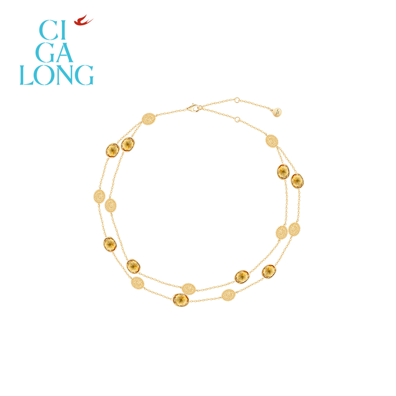 CIGALONG龙梓嘉百合花柠檬黄水晶项链手链耳钉翡冷翠Firenze珠宝