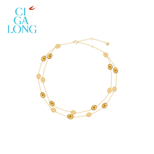 CIGALONG龙梓嘉百合花柠檬黄水晶项链手链耳钉翡冷翠Firenze珠宝