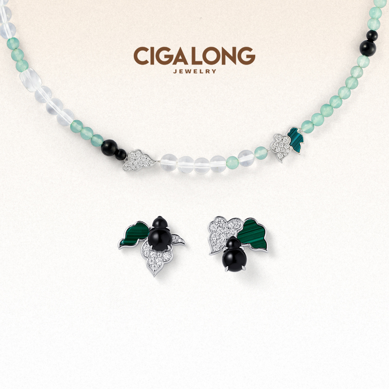 CIGALONG龙梓嘉流光葫芦黑玛瑙手链项链新品原创新中式珠宝