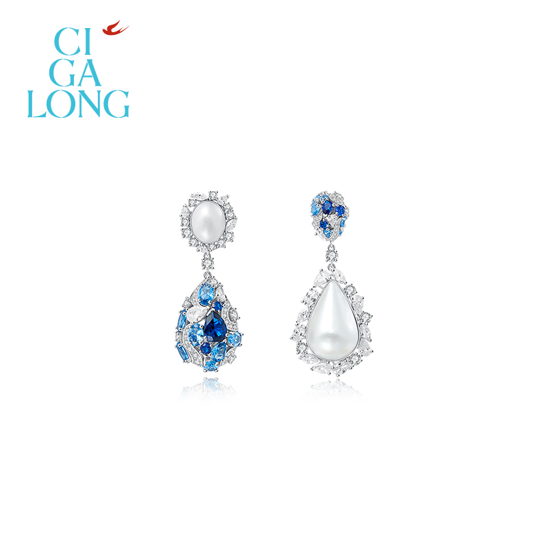 CigaLong海天一色马贝珠耳钉