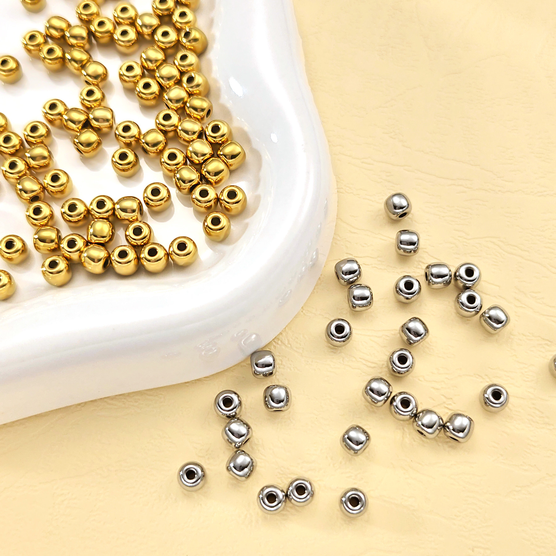 九玥 不锈钢圆滑筒珠diy水晶手串隔珠散珠材料炉内真金电镀保色,饰品/流行首饰/时尚饰品新,其他DIY饰品配件,淘宝优惠券,粉丝福利购,淘宝优惠卷