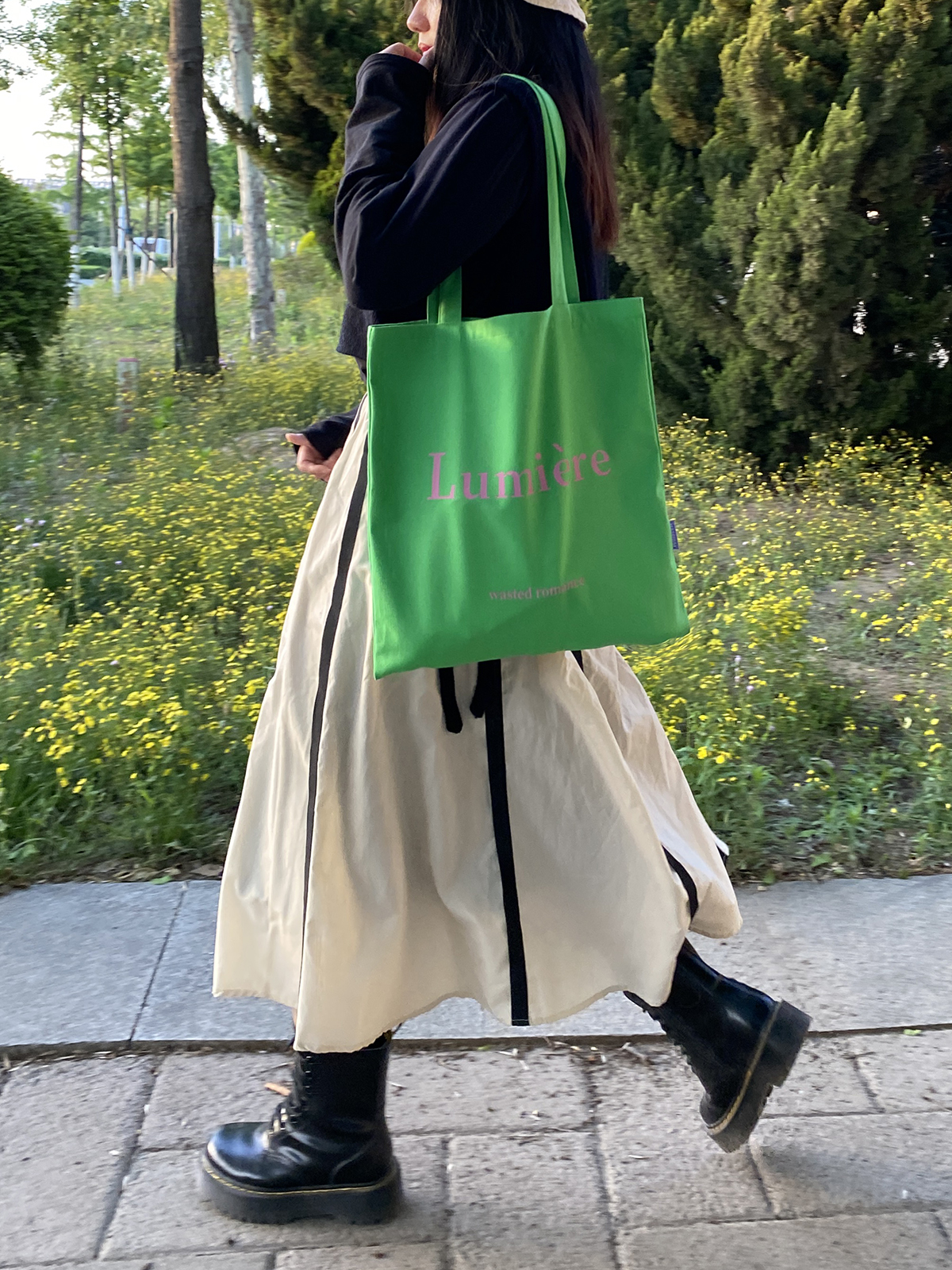 荒废罗曼史绿色小个子显瘦帆布包