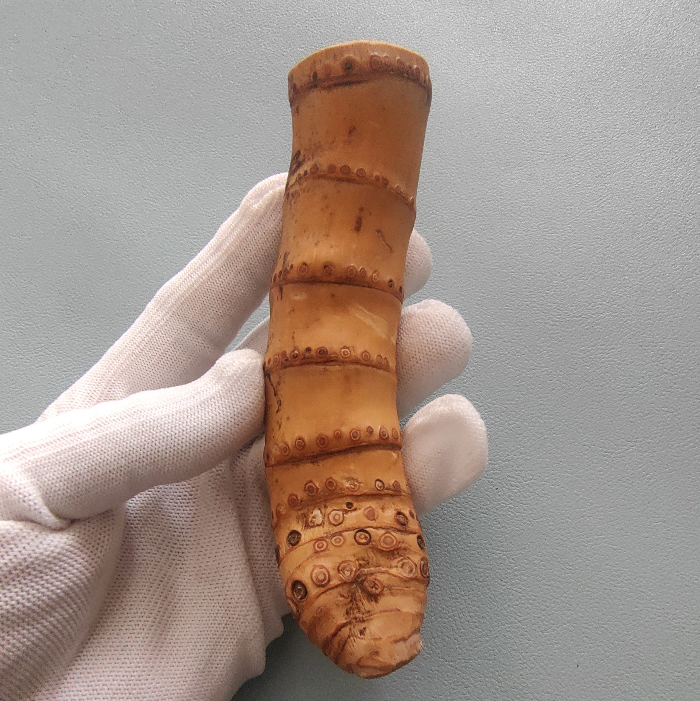 天然密节竹鞭手把件，虫蚀楠竹老竹根，把玩雕刻竹制品一物一图