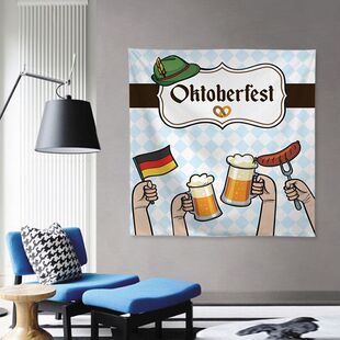 Oktoberfest德国慕尼黑啤酒节挂布氛围办公室酒吧装饰背景布定制