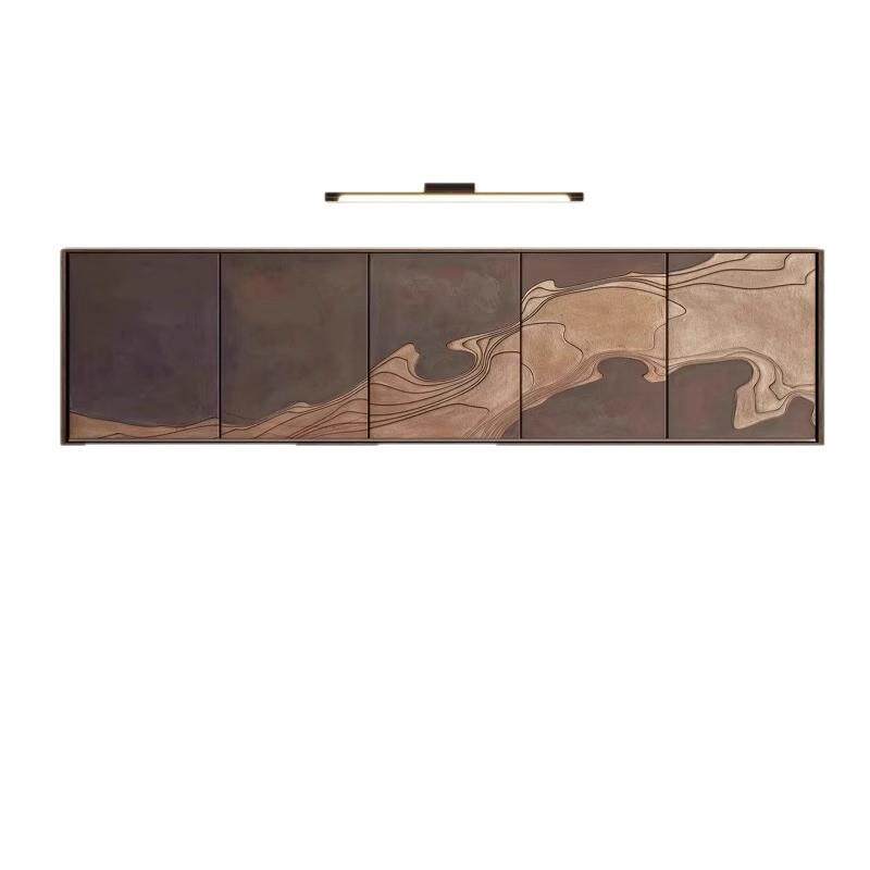 新中式复古不规则挂画客厅沙发背景墙壁画横板小众茶室玄关装饰画