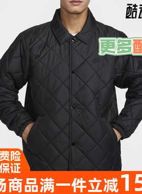 Nike耐克男装2024冬季新款THERMA-FIT翻领保暖棉服外套FZ0635-010