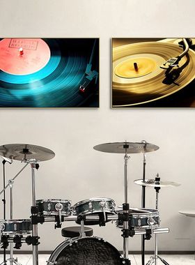 工业风酒吧音乐餐吧挂画黑胶唱片装饰画清吧咖啡厅歌舞厅唱碟壁画
