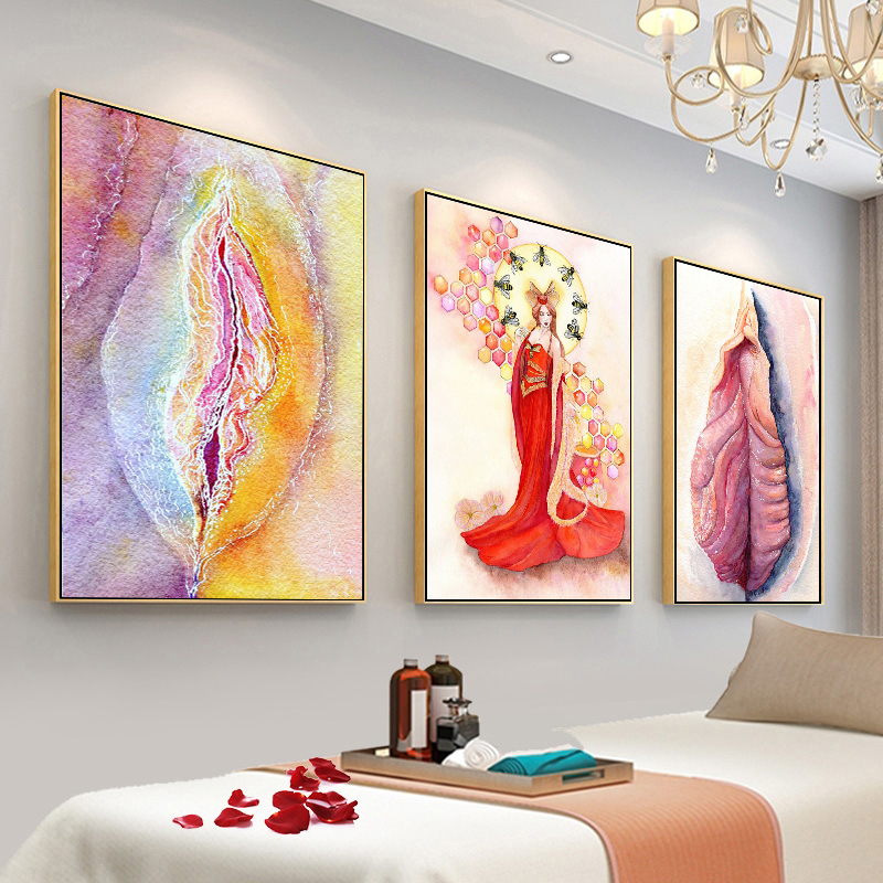 女性私密挂画美容油画装饰画美容