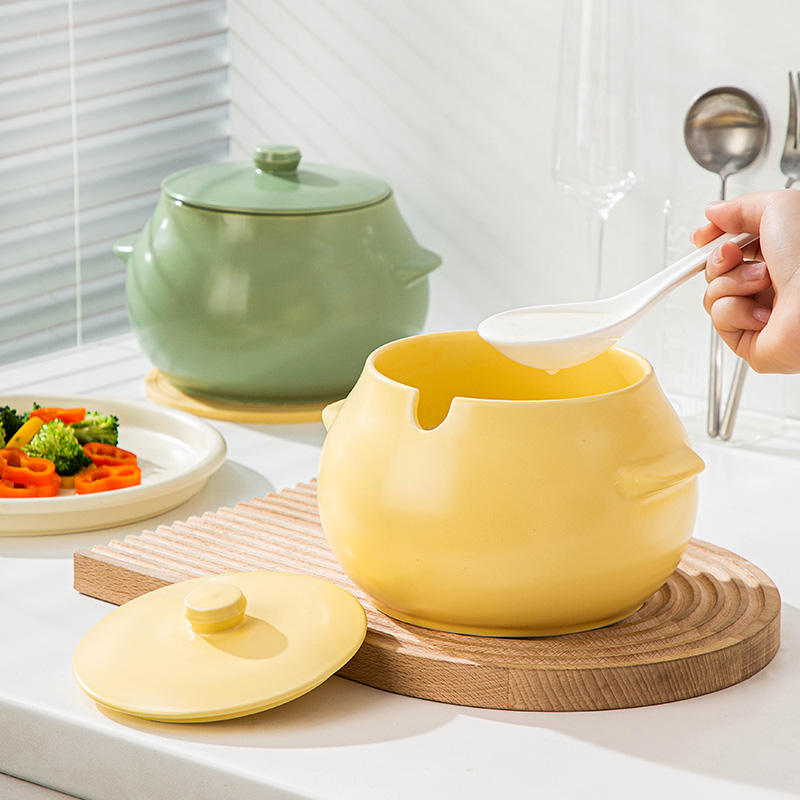 鼓型猪油罐陶瓷釉下彩