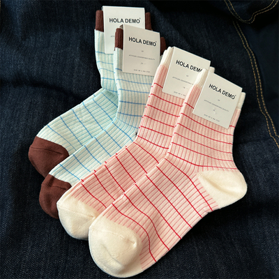 秋冬女袜女士堆堆长袜中筒白袜子