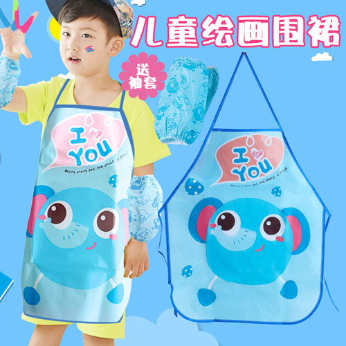 儿童画画罩衣夏天围裙美术防水