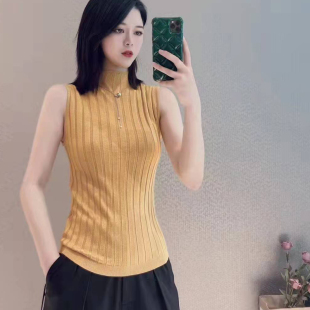 针织背心 半高领套头无袖 阿家AMASS专柜正品 5399504吊牌600春新款