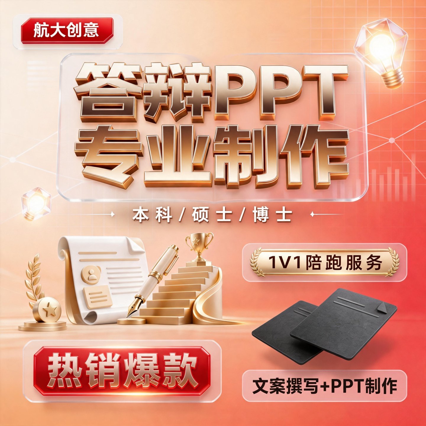 答辩ppt代制作修改美化帮做开题答辩中期汇报幻灯片设计排版