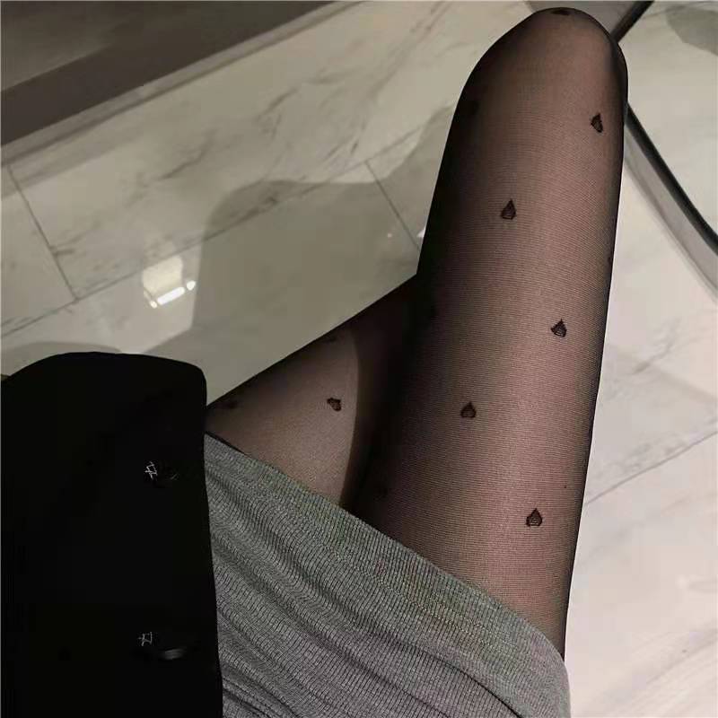 日系春夏季薄款超透jk黑连裤袜女白防勾丝提花打底袜子