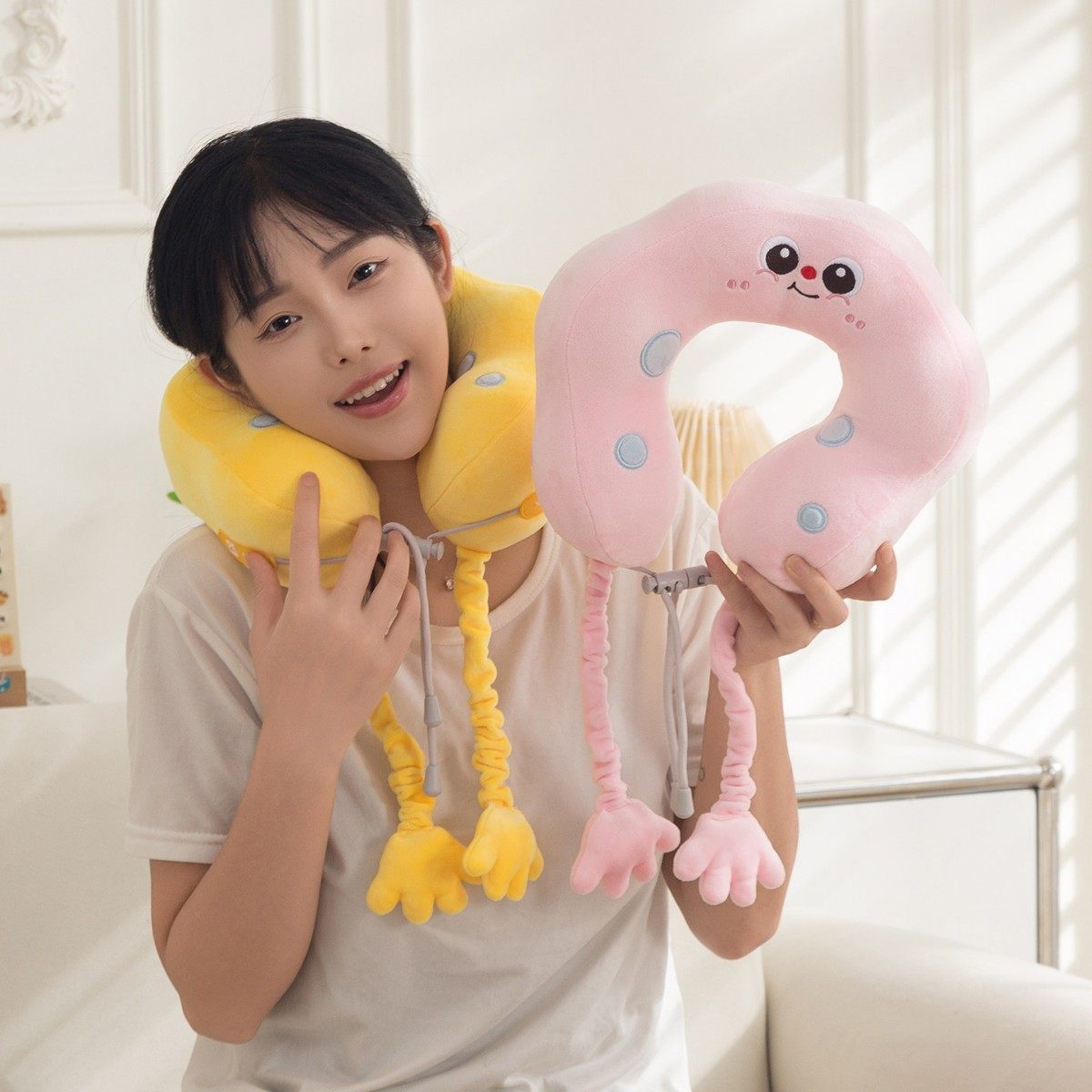 新款可爱卡通u型枕彩色云朵护颈枕办公室护颈午睡枕便携旅行枕,床上用品,U型枕/便携枕,淘宝优惠券,粉丝福利购,淘宝优惠卷