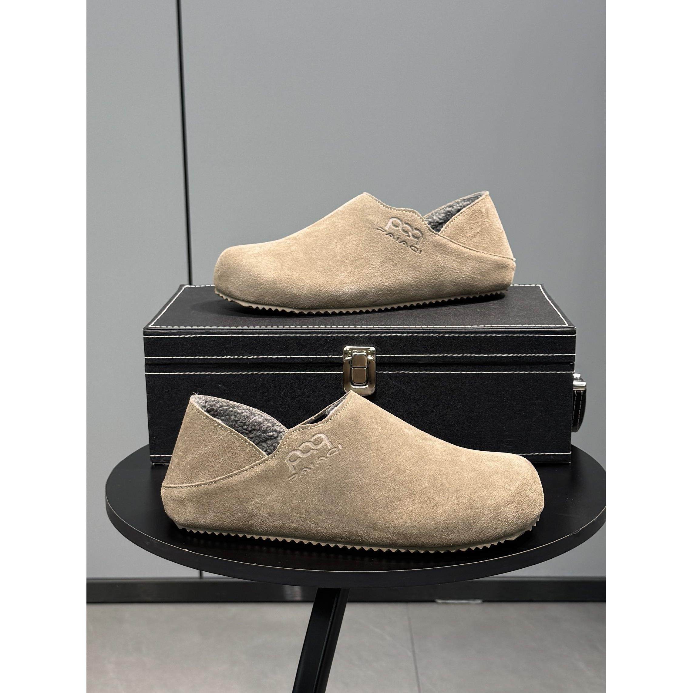 男士勃肯鞋2026款冬季翻毛皮加绒保暖一脚蹬懒人鞋软底防滑豆豆鞋,运动鞋new,其它运动鞋,淘宝优惠券,粉丝福利购,淘宝优惠卷