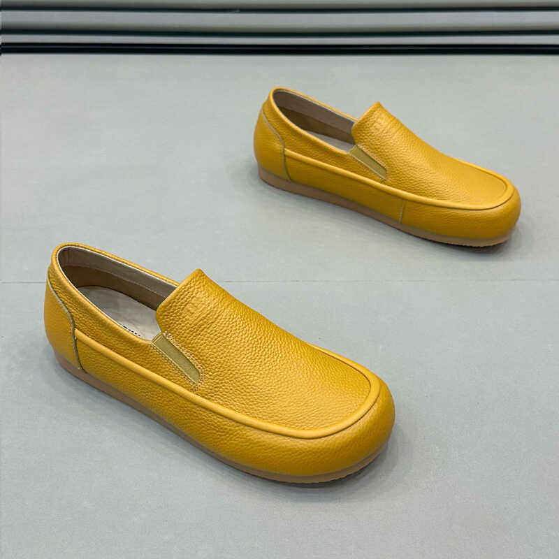 一脚蹬瓢鞋豆豆鞋纯皮面春夏新款圆头皮鞋百搭休闲乐福鞋软底男鞋,运动鞋new,运动休闲鞋,淘宝优惠券,粉丝福利购,淘宝优惠卷