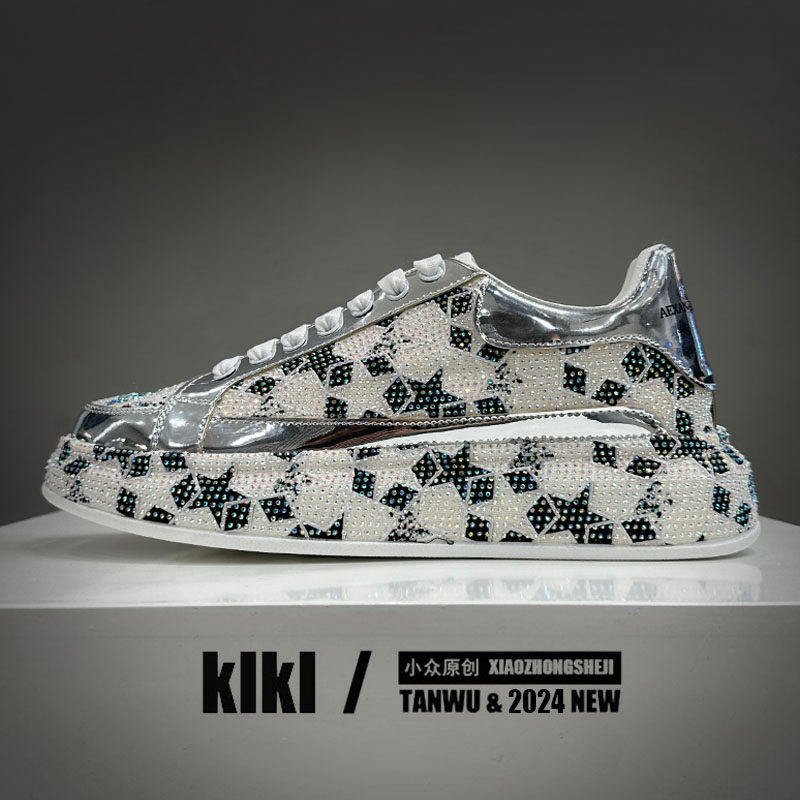 日系时装水钻男鞋帅气网红炸街潮牌涂鸦老爹鞋KTV理发师外鞋,运动鞋new,其它运动鞋,淘宝优惠券,粉丝福利购,淘宝优惠卷