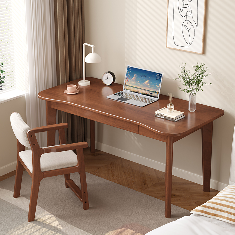 南凡全实木橡胶木现代简约电脑桌