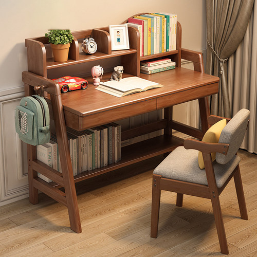 简约现代风卧室全实木书桌电脑