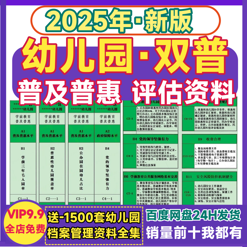 2025年幼儿园双普资料普及普惠全套档案新版评估指南文件保障情况
