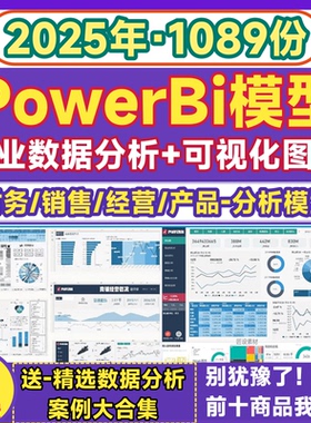 power bi分析模型 实例RFM财务销售购物pbi可视化Dashboard模板