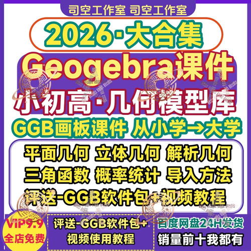 初高中Geogebra几何课件初高中数学平面立体解析结合GGB模型模板