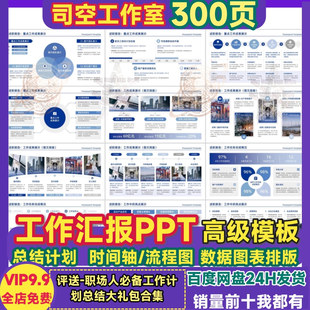 高端工作汇报PPT模板 时间轴高级感个人述职报告工作计划年终总结