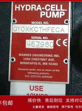 WANNER高压隔膜泵/高压泵G03XKSGHFECA 美国HYDRA-CELL 议价