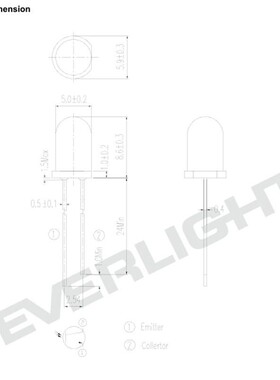 亿光 F5插件红外线接收管PT334-6B 940nm光敏三极管接收管