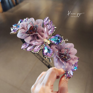 高级感奢华全水晶水钻防滑甜美发箍成人头饰舒适防滑发卡头箍压发