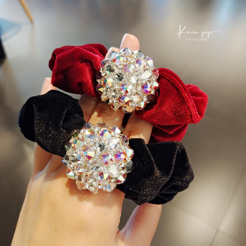 新款头饰丝绒粗发圈水晶水钻绒布发绳头绳扎头发,饰品/流行首饰/时尚饰品新,发饰,淘宝优惠券,粉丝福利购,淘宝优惠卷
