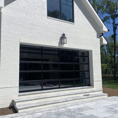 澳洲钢化玻璃透视车库门别墅车库翻板门提升门欧式静音车库卷帘门