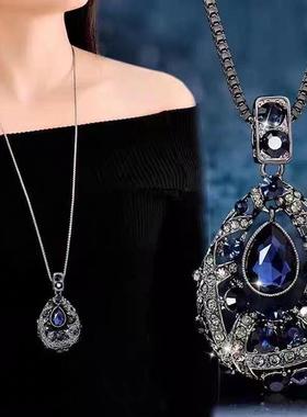 新款倾城水滴之恋毛衣链