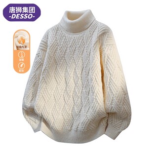 唐狮集团DESSO高领毛衣男士 加厚毛线衣保暖 秋冬加绒青少年针织衫