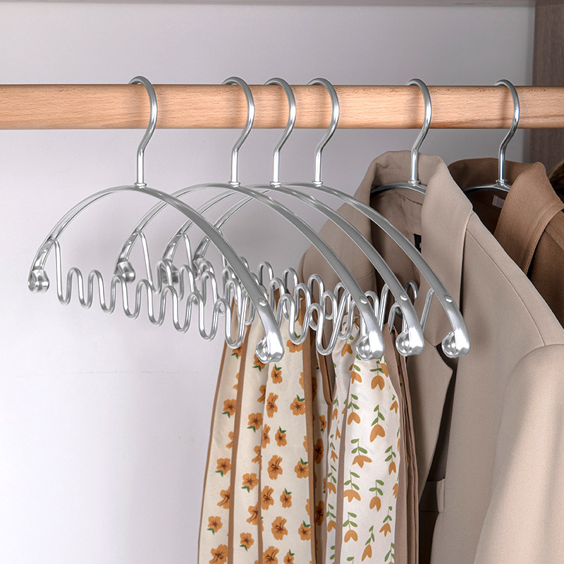波浪衣架挂钩收纳家用轻奢多功能铝合金防掉金属丝巾内衣专用衣架,收纳整理,金属衣架,淘宝优惠券,粉丝福利购,淘宝优惠卷