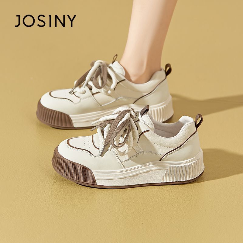 卓诗尼拼色洋气厚底小白鞋女夏季新款时尚轻便耐磨学生休闲板鞋潮