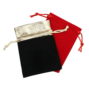 红色绒布袋金边金口首饰文玩袋抽绳束口袋礼品珠宝饰品包装袋黑色