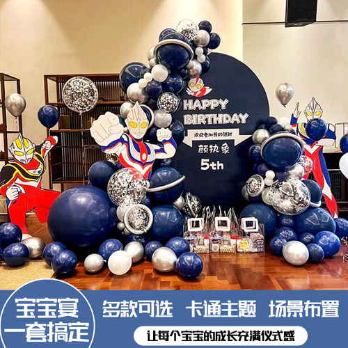 奥特曼主题生日布置背景墙kt板