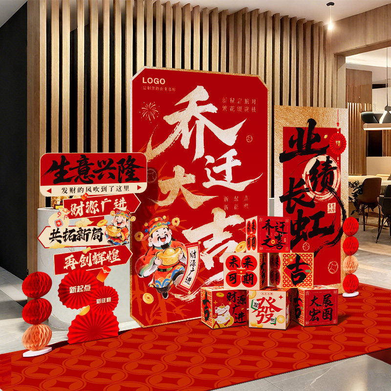 公司乔迁大吉布置kt板