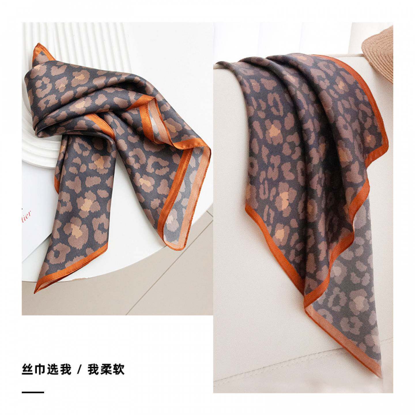 真丝桑蚕丝印花小方巾绑包发带