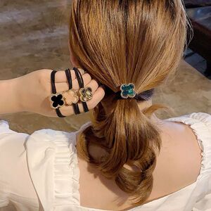 头绳韩国皮套皮筋女扎头简约气质网红ins森系四叶草发绳发圈头饰