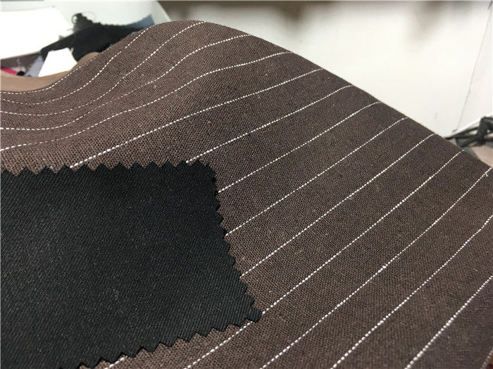 春秋弹力亚麻布料深咖啡色复古休闲西装面料裤子裙子布料巧克力色