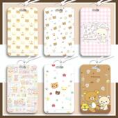 轻松熊可爱卡通滑盖卡套学生饭卡公交地铁卡套身份证保护套挂绳