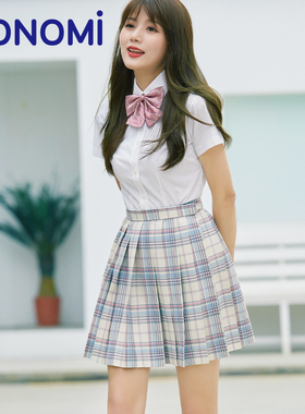 conomi日系羊毛格裙半身裙学院风1121A字学生女士格子裙JK制服裙