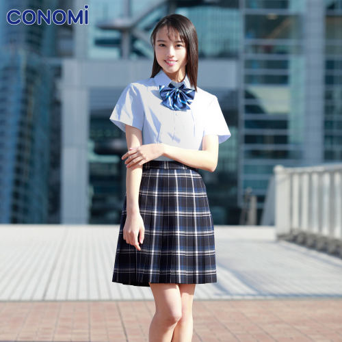 日系学生百搭风格子条纹jk制服