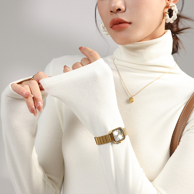 歌西梵长袖高领加厚叠穿打底衫女