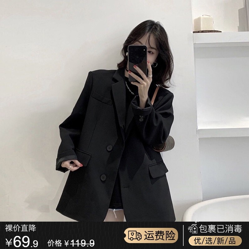 2023新款小众设计感春秋高级感职业西服小个子黑色西装外套女秋冬