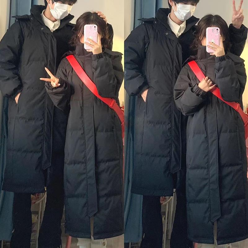 中戏羽绒服女同款2024新款超长款过膝棉服情侣加厚艺考棉衣外套冬