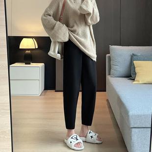 大码女裤夏季薄款休闲宽松哈伦裤胖mm200斤小个子8分显瘦萝卜裤子